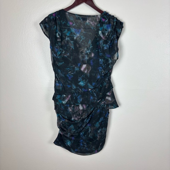 IRO Marty Watercolor Chiffon Draped Sheer Sheath Dress Women’s Size EU 38 US 8 - Picture 4 of 6